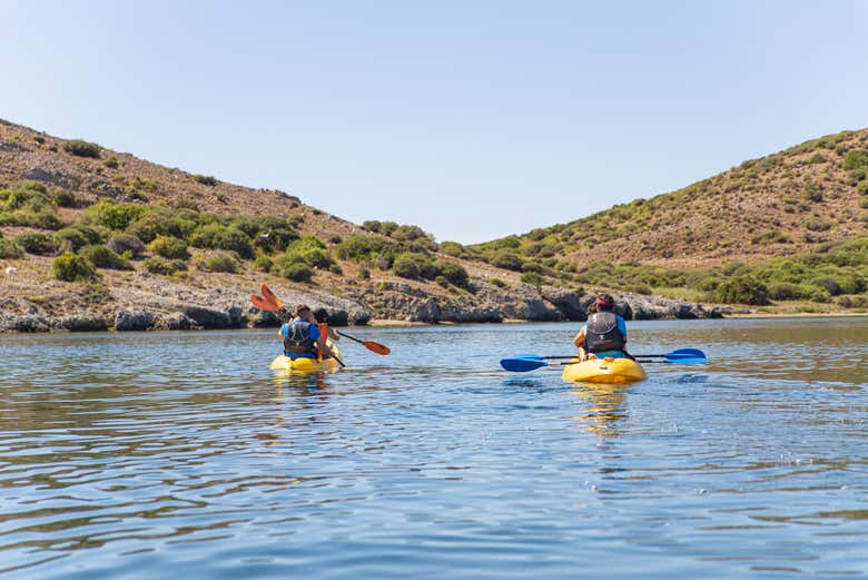 Los kayaks por el Mar Menor