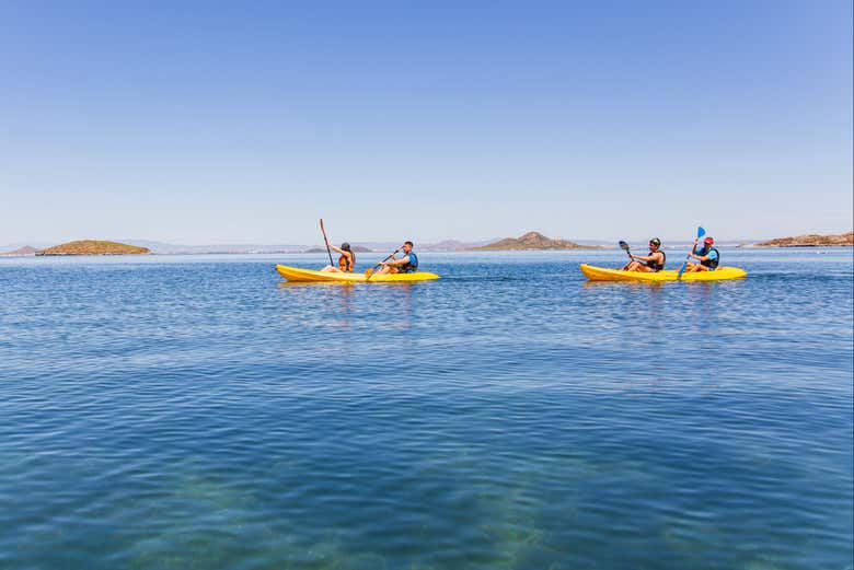 Vistas de los kayaks por el Mar Menor