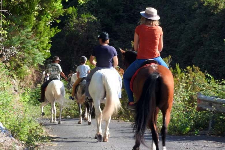 Disfrutando del paseo a caballo