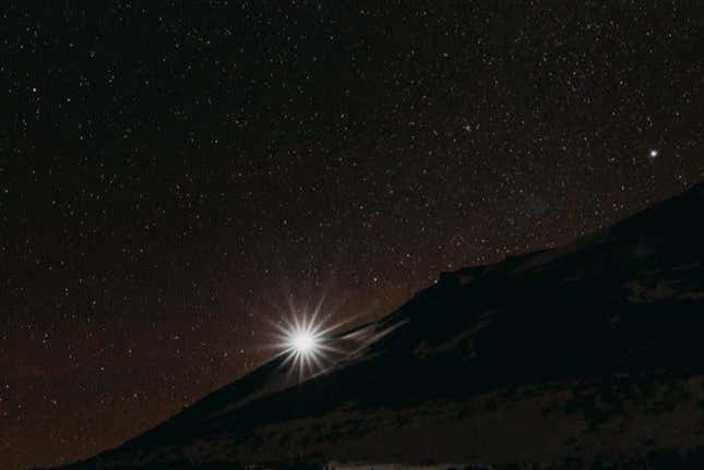 Starry night sky in Fuentes de Invierno