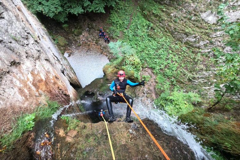 Canyoning practice in león