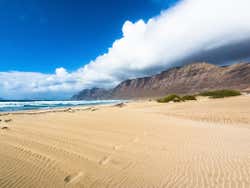 Sand dunes at Famara Beach