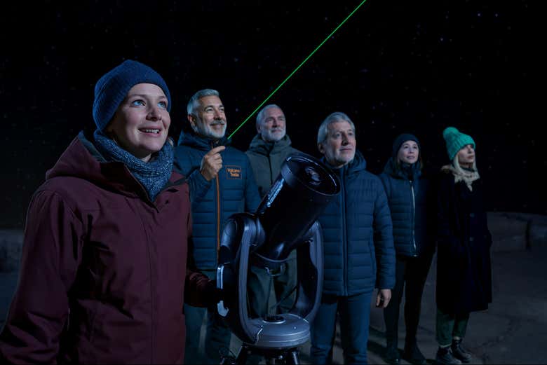 Empleando el puntero láser con el guía