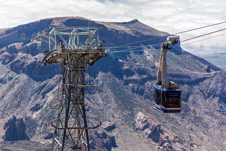 Vistas do Teide de dentro do teleférico