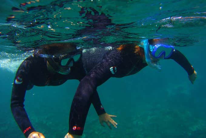 Fazendo snorkel em Tenerife