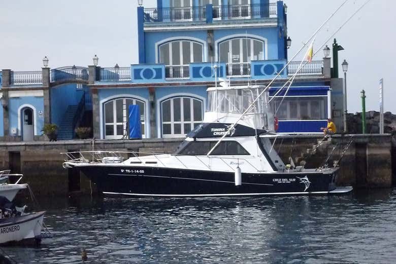 O barco atracado