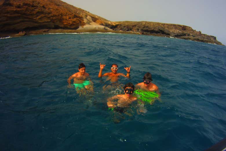 Snorkel durante el paseo en lancha por Tenerife