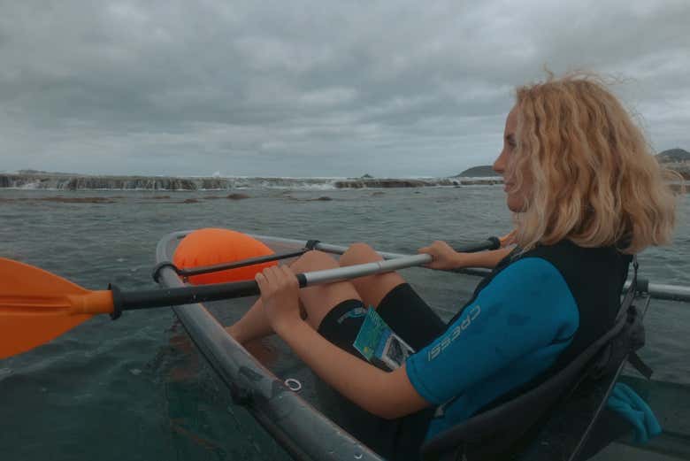 Disfrutando del paseo en kayak