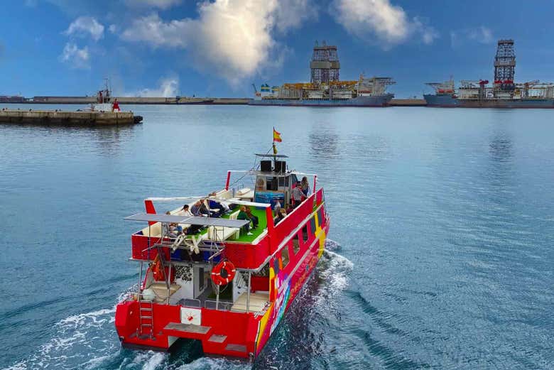 Durante el paseo en barco por Las Palmas de Gran Canaria