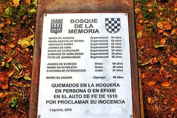 Placa do Bosque de la Memoria