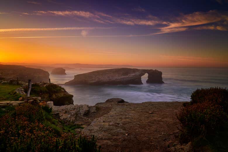 Entardecer sobre a praia das Catedrais