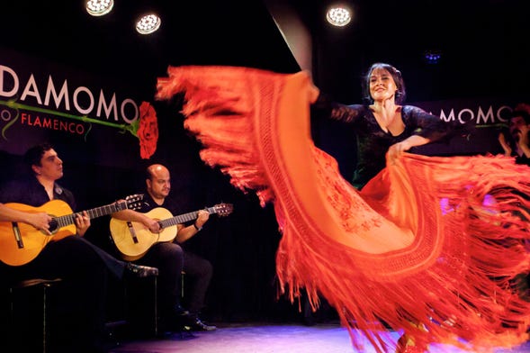 Spettacolo flamenco nel Tablao Cardamomo
