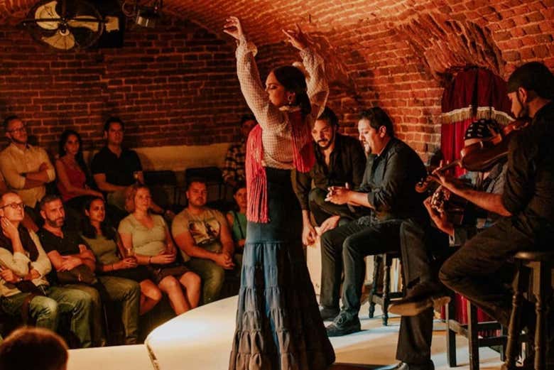 Durante lo spettacolo di flamenco