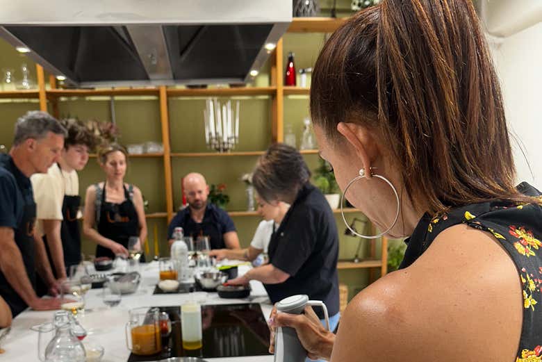 Participants preparing a variety of tapas