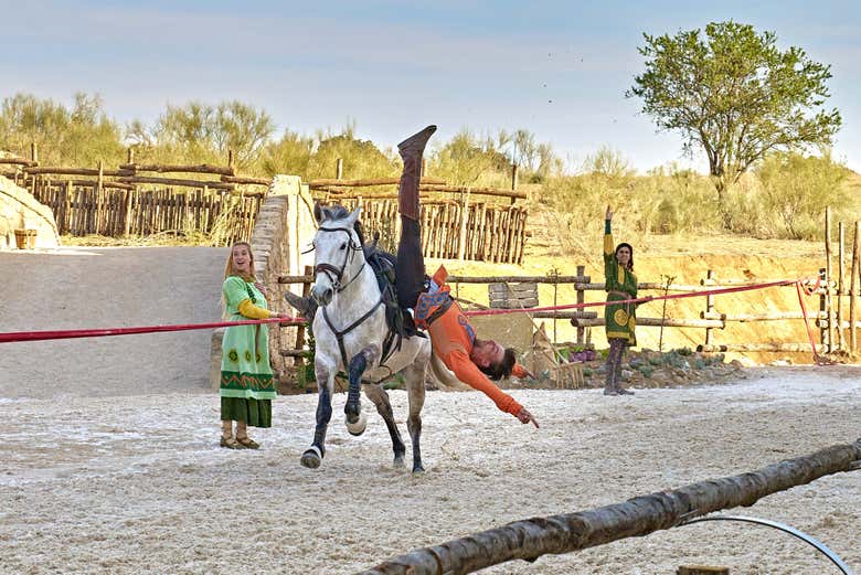 Espectáculo ecuestre en el parque Puy du Fou España