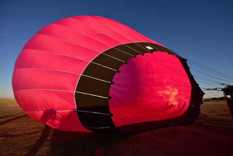 Ballon sur le point de décoller