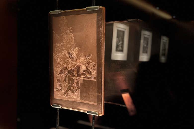Veréis planchas originales grabadas por Goya