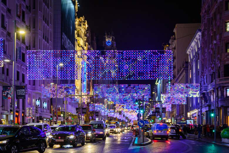 Gran Vía madrileña en Navidad