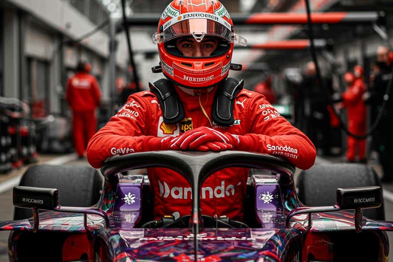 Piloto listo para la carrera de Madrid