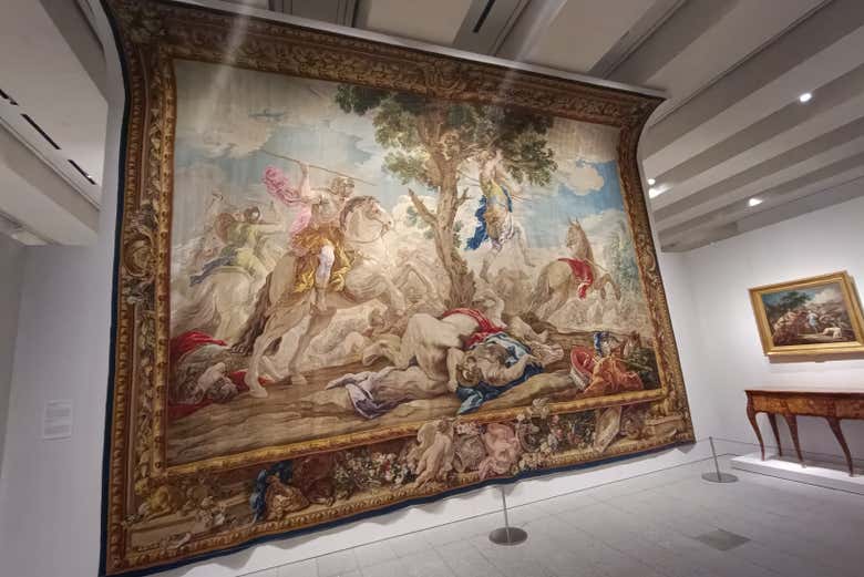 Admire the ornate tapestries