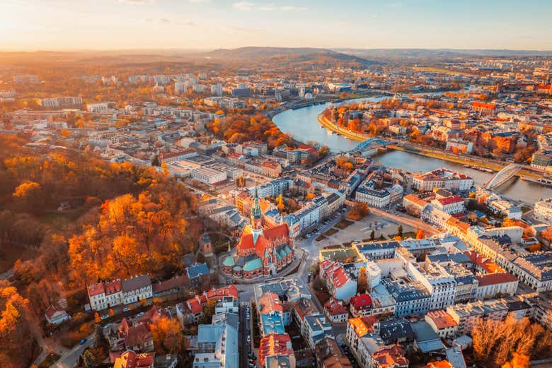 Vista aérea de Cracovia
