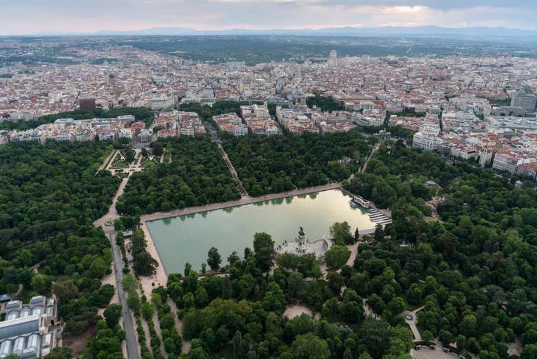 Vista aérea del parque de El Retiro
