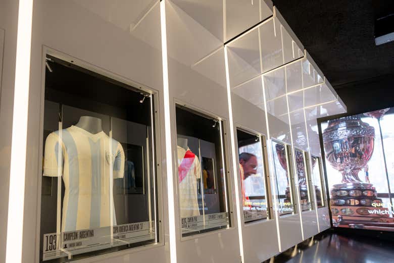 Vitrines do museu