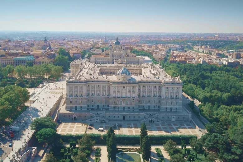 Vue aérienne sur le palais