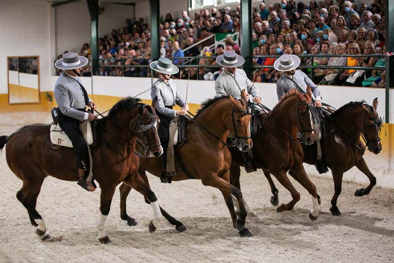 Différents cavaliers sur le dos de leurs chevaux