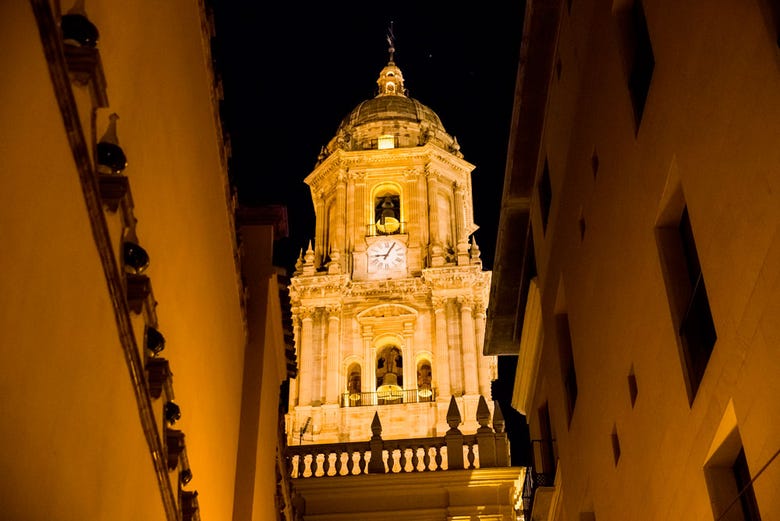 Catedral de Málaga de noche