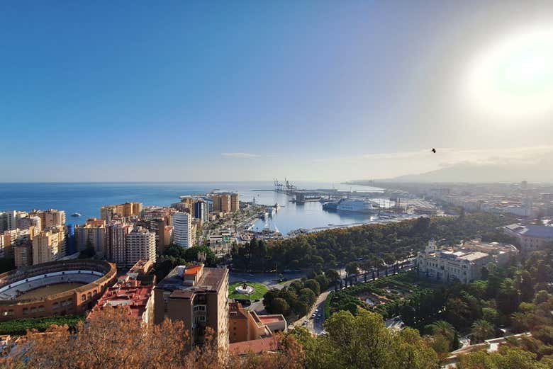 Veduta panoramica di Malaga dal belvedere di Gibralfaro