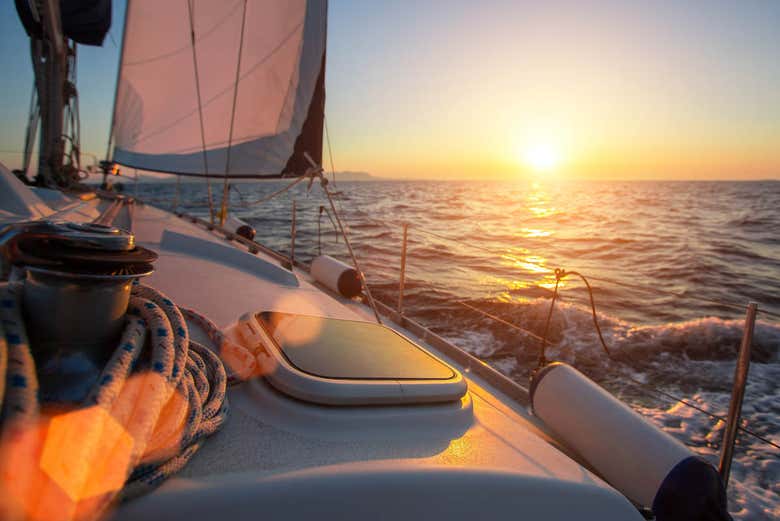 Sailing along the coast of Malaga