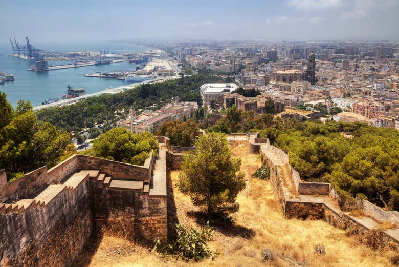 Vue sur Malaga depuis le mont Gibralfaro