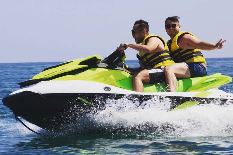 Having a blast on the jet ski