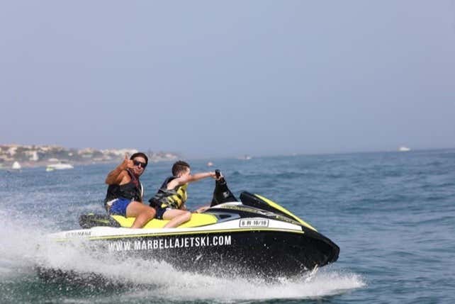 Speeding over the waves off the coast of Marbella