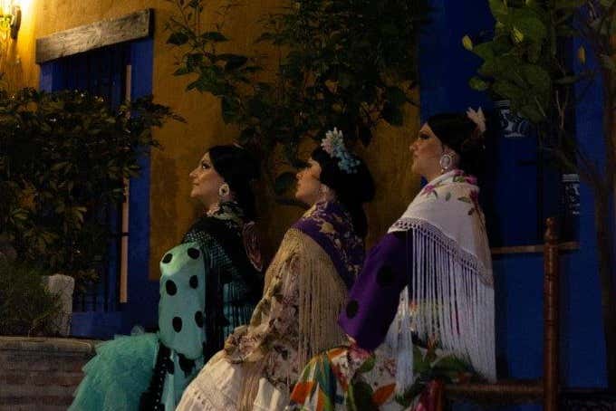Três dançarinas do Tablao Flamenco Marbella
