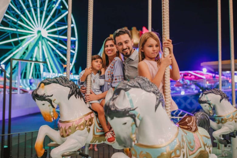 Family fun on the carousel