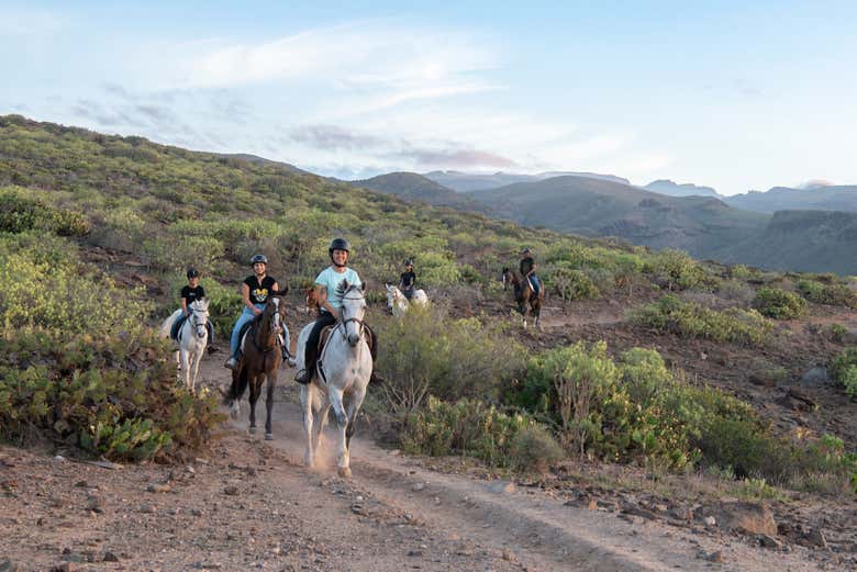 Disfrutando del paseo a caballo