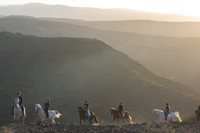 Durante el paseo a caballo por El Salobre