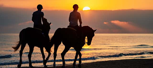 Paseo a caballo al atardecer por Doñana