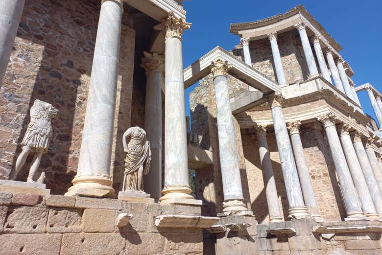 Detalles del teatro romano de de Mérida