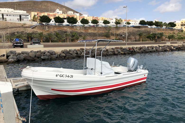 A bordo de la lancha