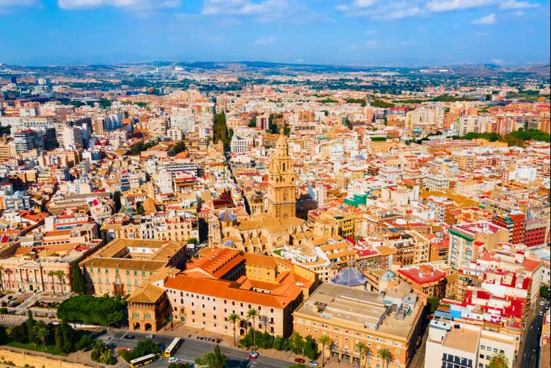 Vista aérea de la ciudad de Murcia