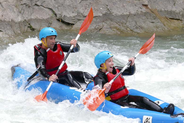 Inflatable Kayak in the Gállego River