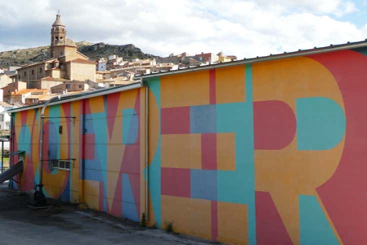 A mural at the olive grove