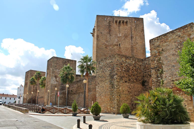 Admirando el castillo de Olivenza