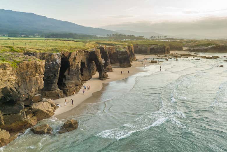 Vista aérea de la playa de las Catedrales