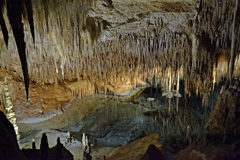 Stalactites in the Drach Caves