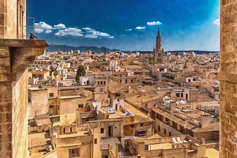 Vista panorámica del casco antiguo de Palma