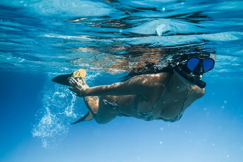 Haciendo snorkel en las costas de Palma